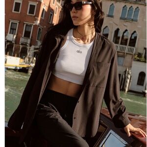 ALO Yoga Dreamscape Button Downs Long Sleeve- Black